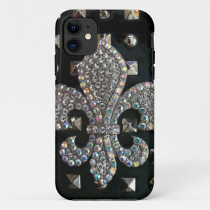 Capa Para iPhone 11 Caso enchido do impressão da flor de lis