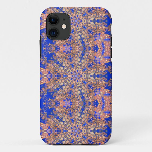 Capa Para iPhone 11 caso geométrico de folhas em espiral (Verso)