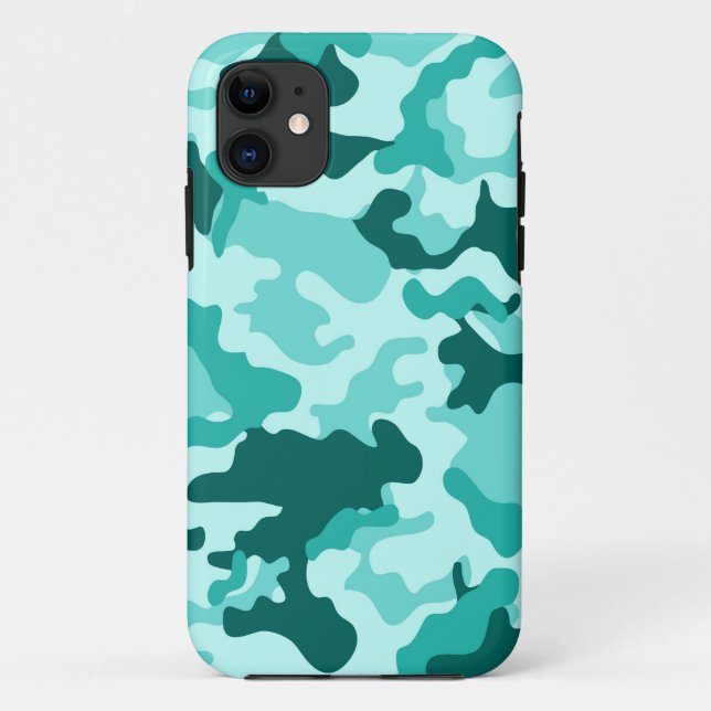 Capa Para iPhone 11 Caso Green Turquoise Camo iPad 5 (Verso)