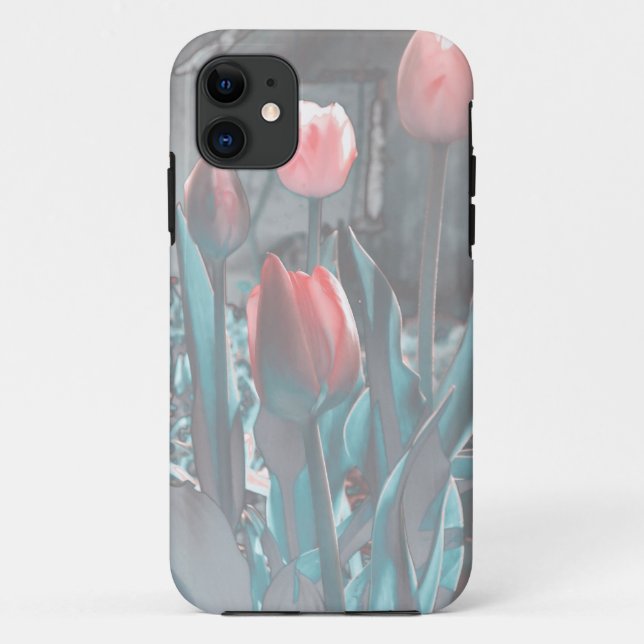 Capa Para iPhone 11 Caso iPhone 5 das tulipas de Pastel (Verso)