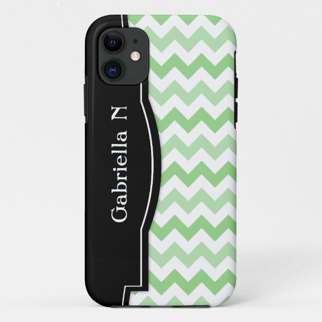 Capa Para iPhone 11 Caso iPhone 5 de Frame Preto Verde de 2 Pontas (Verso)