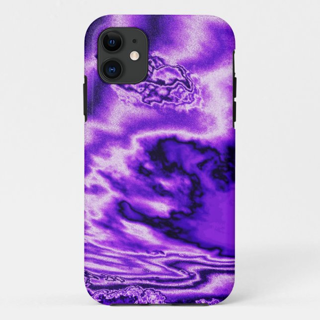 Capa Para iPhone 11 Caso iPhone 5 de nuvens metálicas roxas (Verso)