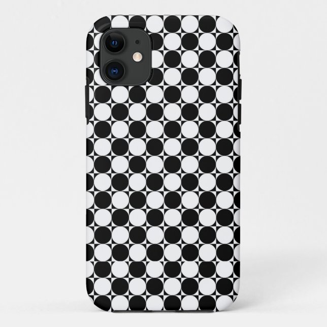 Capa Para iPhone 11 Caso iPhone 5 do Bolinhas preto e branco (Verso)
