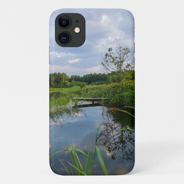 Capa Para iPhone 11 Caso Lake Trees Sky Pier Belarus Nature iPhone 11 (Verso)