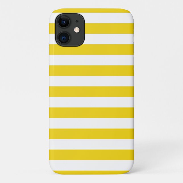 Capa Para iPhone 11 Caso Lemon Yellow iPhone Plus e Pro em Stripes de  (Verso)