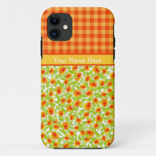 Capa Para iPhone 11 Caso Marigolds e Check Gingham iPhone 5/5 s