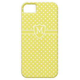 Capa Para iPhone 11 Caso-mate do iPhone 5/5s, Monograma: Polka amarela