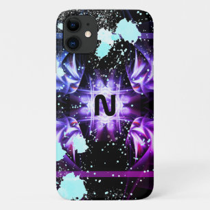 Capa Para iPhone 11 Caso Monograma de Pó em Estrela de Asa