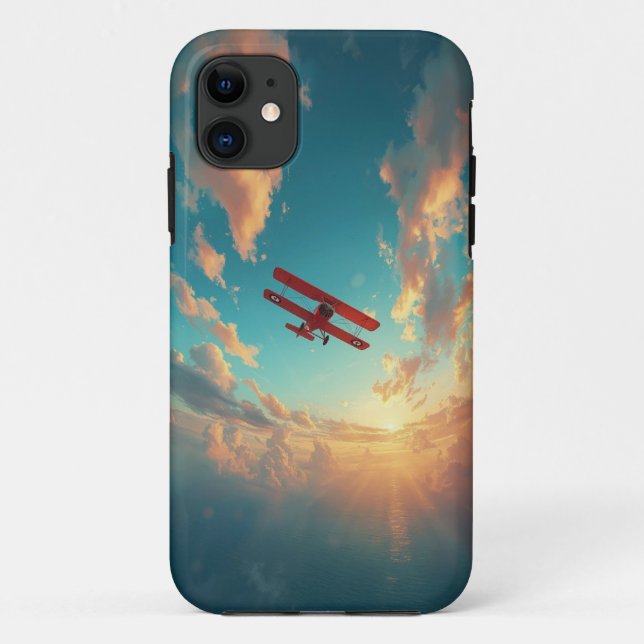 Capa Para iPhone 11 Caso Móvel de Aventura de Voo Sunset (Verso)
