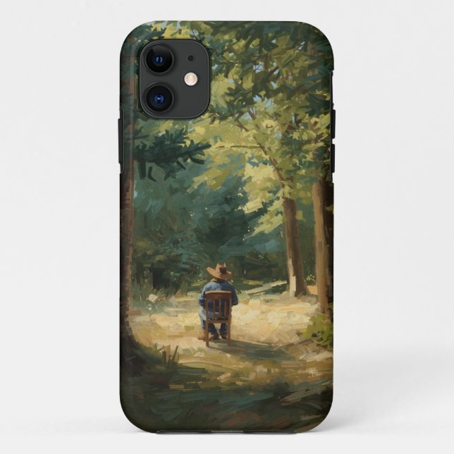 Capa Para iPhone 11 Caso Móvel De Retenção De Floresta Tranquila (Verso)