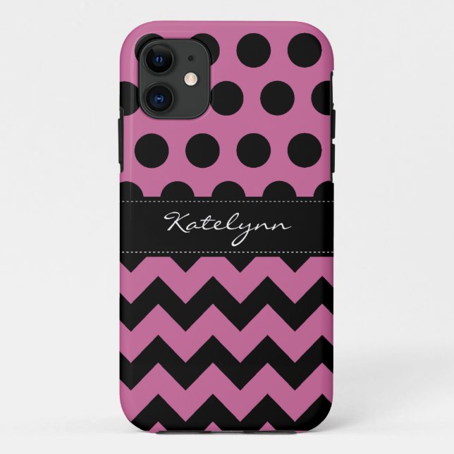 Capa Para iPhone 11 Caso na moda do iPhone 5 do ziguezague de Chevron (Verso)