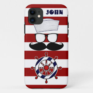 Capa Para iPhone 11 Caso náutico do iPhone 5 do bigode