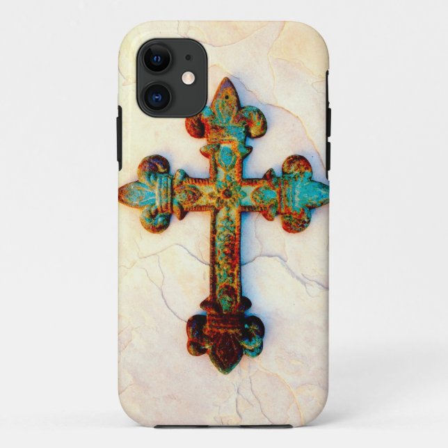Capa Para iPhone 11 Caso oxidado do iPhone 5 da cruz do ferro (Verso)