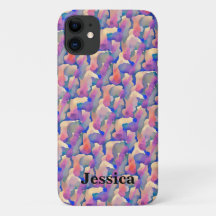 Caso Personalizado iPhone 11 Padrão de Aquarela