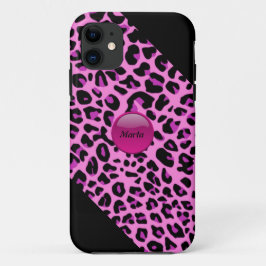 Capa Para iPhone 11 Caso Pink Leopard iPhone5