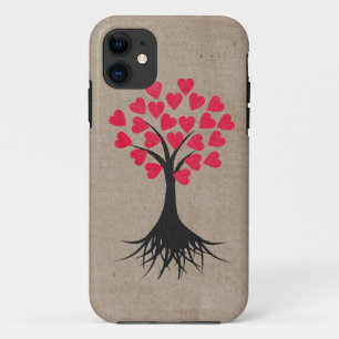 Capa Para iPhone 11 Caso temático do iPhone 5 da árvore do coração