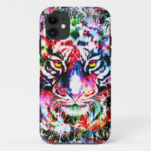 Capa Para iPhone 11 Caso Tiger iPhone 11 Colorido Abstrato Art