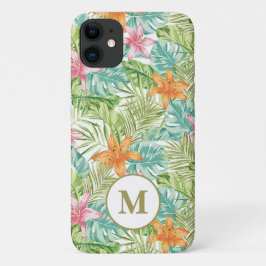Capa Para iPhone 11 Caso tropical personalizado do iPhone inicial do M