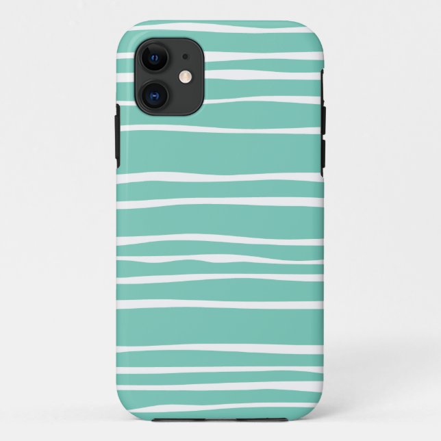Capa Para iPhone 11 Caso Turquoise Funky Striped iPhone 5/5S (Verso)