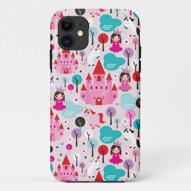 Capa Para iPhone 11 castelo e unicórnio da princesa dos miúdos (Verso)
