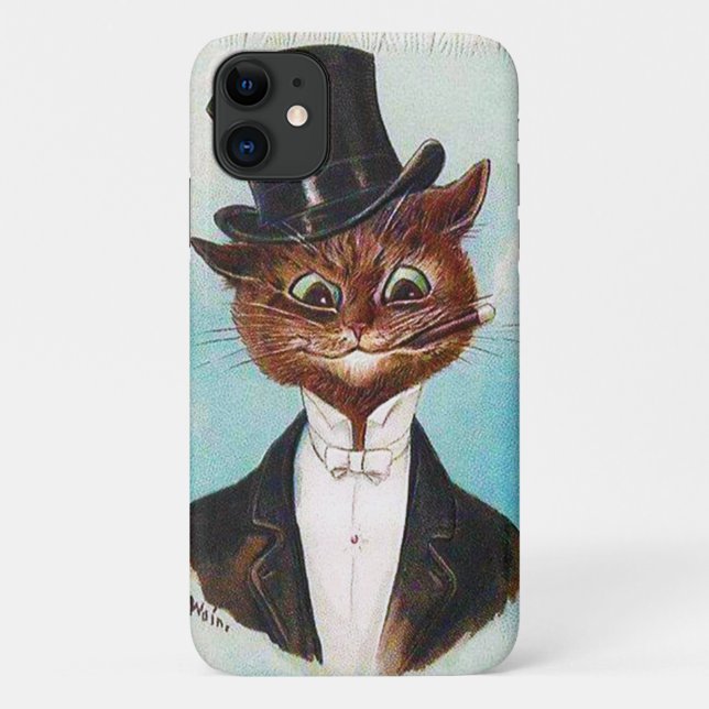 Capa Para iPhone 11 Cat Gentleman, Louis Wain (Verso)