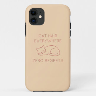 Capa Para iPhone 11 Cat hair everywhere zero regrets