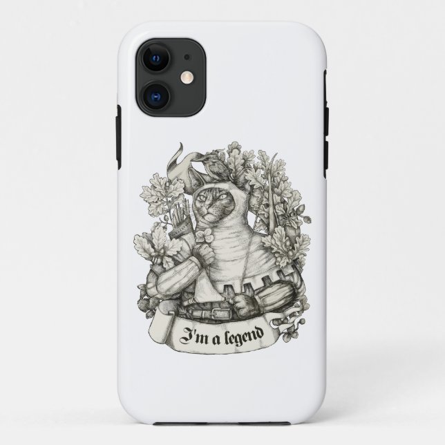 Capa Para iPhone 11 Cat Knight vintage impressão (Verso)