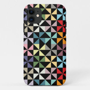 Capa Para iPhone 11 Cata-Vento Geométrico Colorido Preto