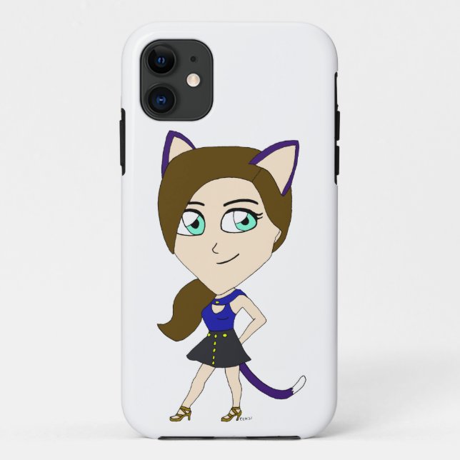 Capa Para iPhone 11 catgirl chibi (Verso)