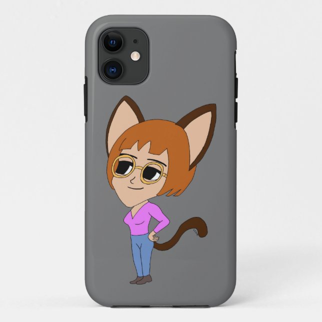 Capa Para iPhone 11 catgirl chibi (Verso)