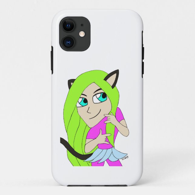 Capa Para iPhone 11 catgirl chibi (Verso)
