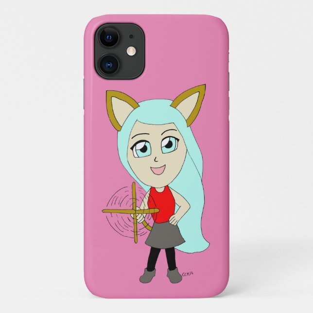 Capa Para iPhone 11 catgirl chibi (Verso)