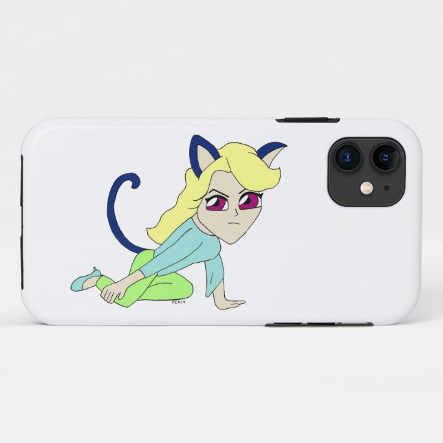 Capa Para iPhone 11 catgirl chibi (Verso (horizontal))