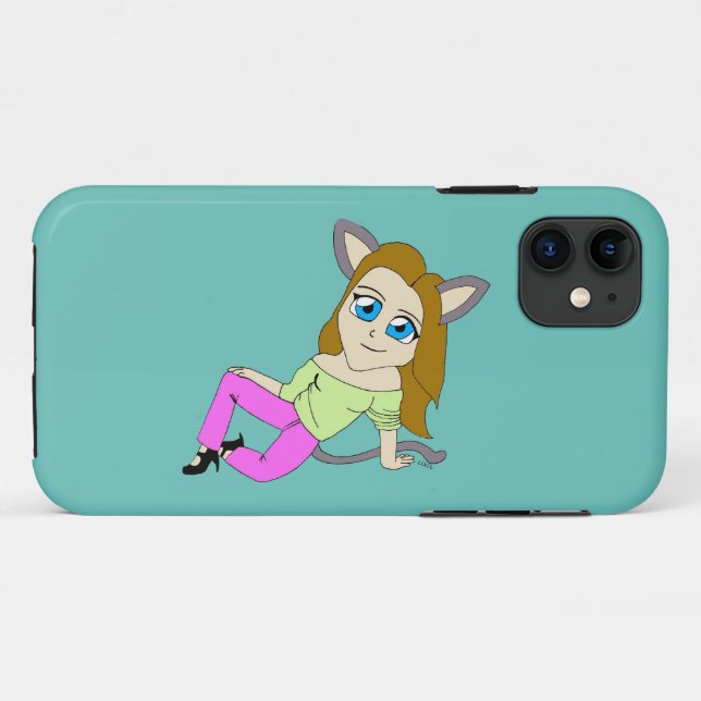 Capa Para iPhone 11 catgirl chibi (Verso (horizontal))