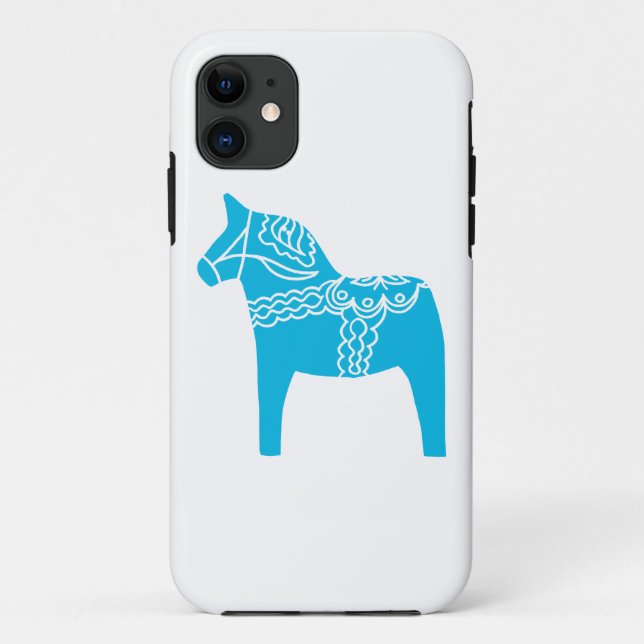 Capa Para iPhone 11 Cavalo azul de Dala (Verso)