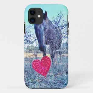 Capa Para iPhone 11 Cavalo e Coração