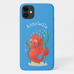 Capa Para iPhone 11 Cavalo-marinho-anão fofo desenho animado