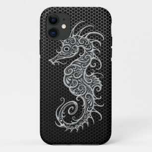 Capa Para iPhone 11 Cavalo marinho de aço da malha