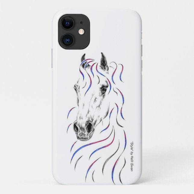 Capa Para iPhone 11 Cavalo na moda árabe (Verso)
