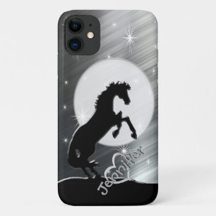 Capa Para iPhone 11 Cavalos do Coração V (linhas prateadas)