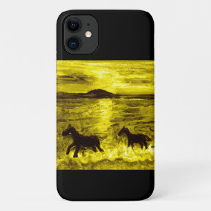 Capa Para iPhone 11 Cavalos em equídeos de Ouro