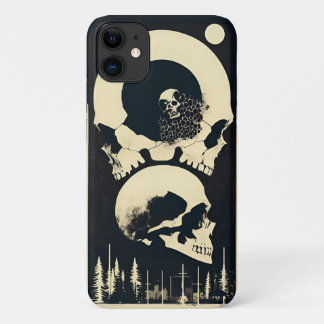 Capa Para iPhone 11 Caveira e ossos negros