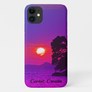 Capa Para iPhone 11 Cavtat, vista croata do filtro roxo sunset