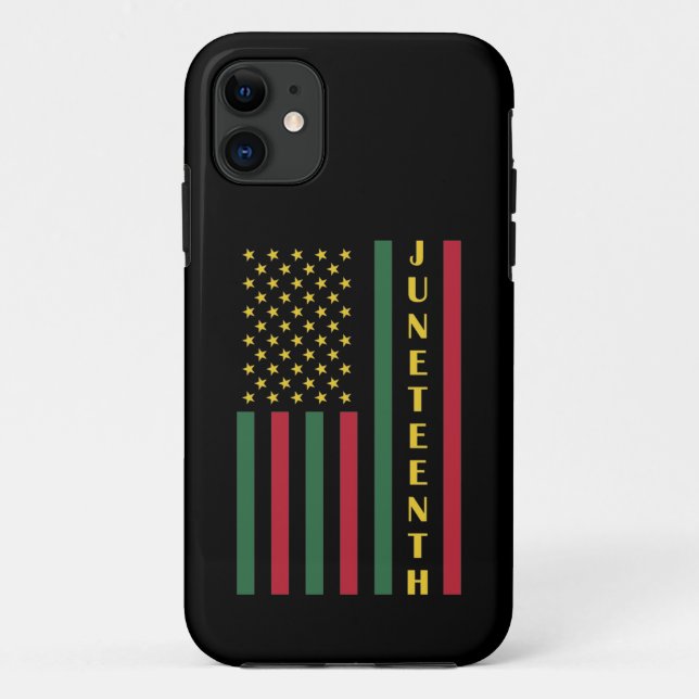 Capa Para iPhone 11 Celebração da Liberdade Juneteenth EUA Bandeira Am (Verso)