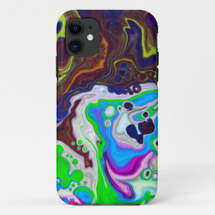 Capa Para iPhone 11 Células de pintura coloridas de arte fluída modern