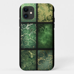 CAPA PARA iPhone 11 CÉLULAS DE VERDE IRLANDESA E CUBOS DE ORNAMENTADO