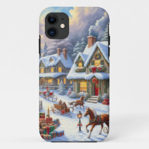 Capa Para iPhone 11 Cena da Aldeia de Natal