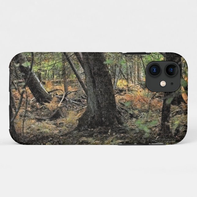 Capa Para iPhone 11 Cena de floresta outonal             (Verso (horizontal))