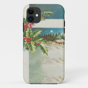 Capa Para iPhone 11 Cena de Natal Holly Snow Winter