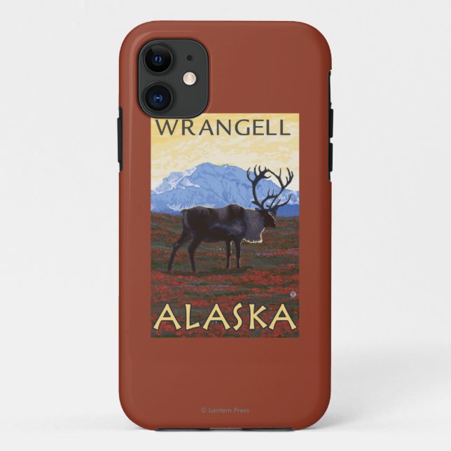 Capa Para iPhone 11 Cena do caribu - Wrangell, Alaska (Verso)